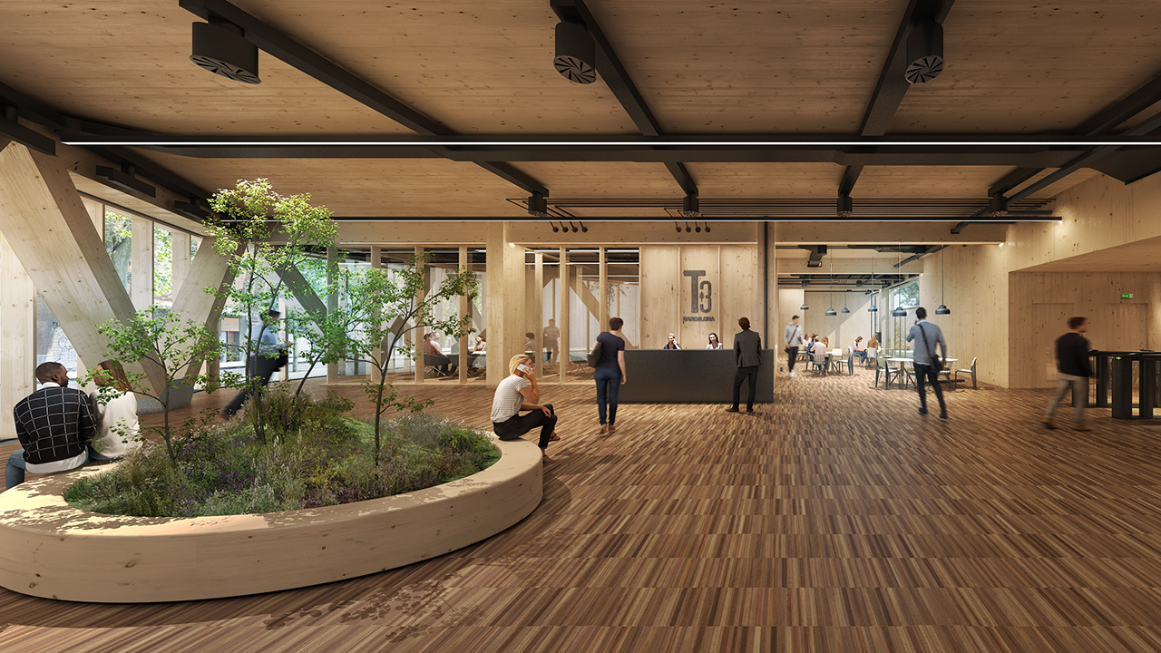 Hines started construction on a new development in Barcelona. The 3,610-square-meter office building will be made entirely of timber, with ambitious ESG credentials. T3 Diagonal Mar is the first fully wooden building of its kind to be constructed by Hines, and its partner, in Europe.
