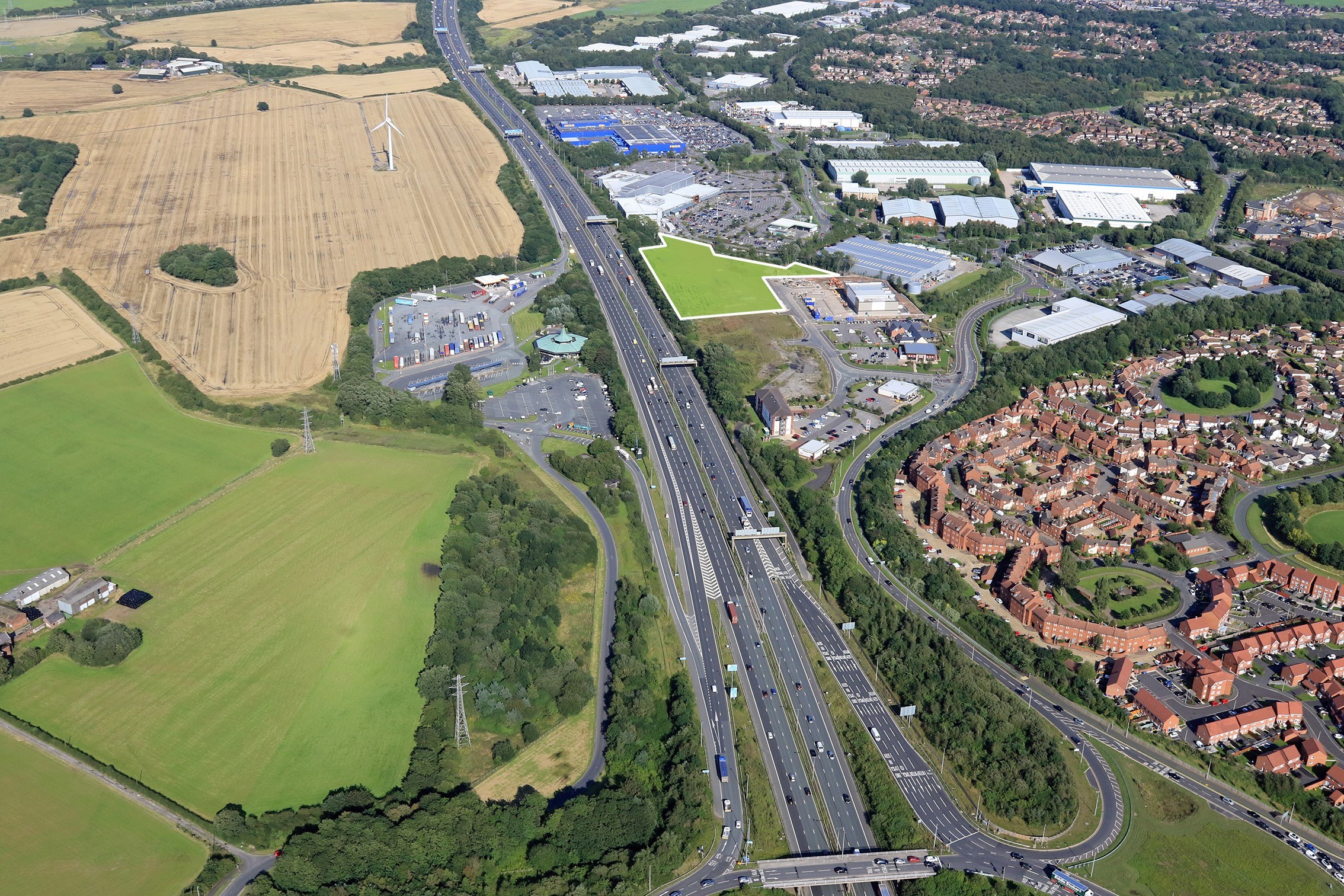 Top location-Chancerygate and Hines have acquired the remaining five-acre plot (shown in green) at Gemini8, Warrington