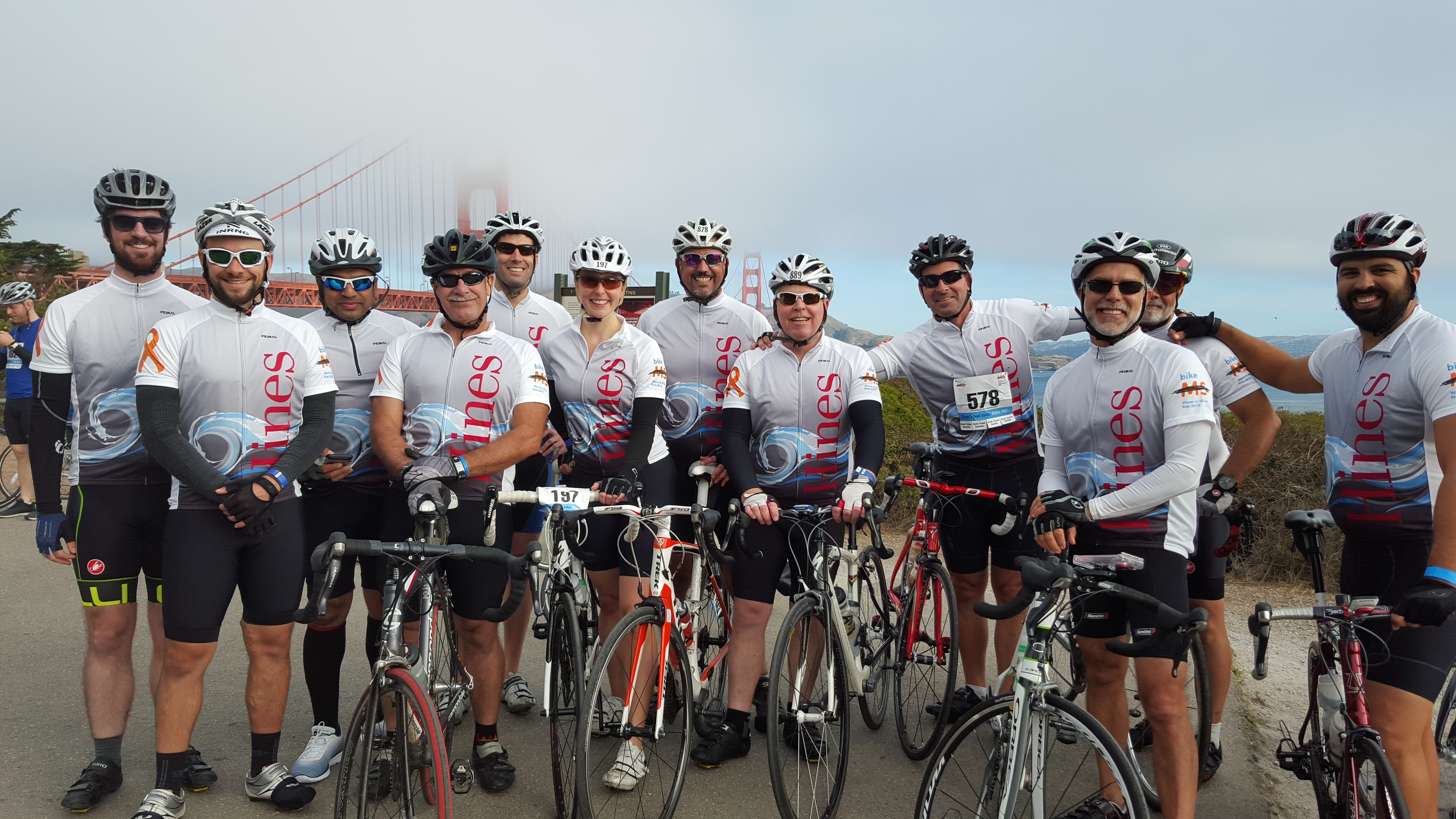 The Hines team at the Waves to Wine ride